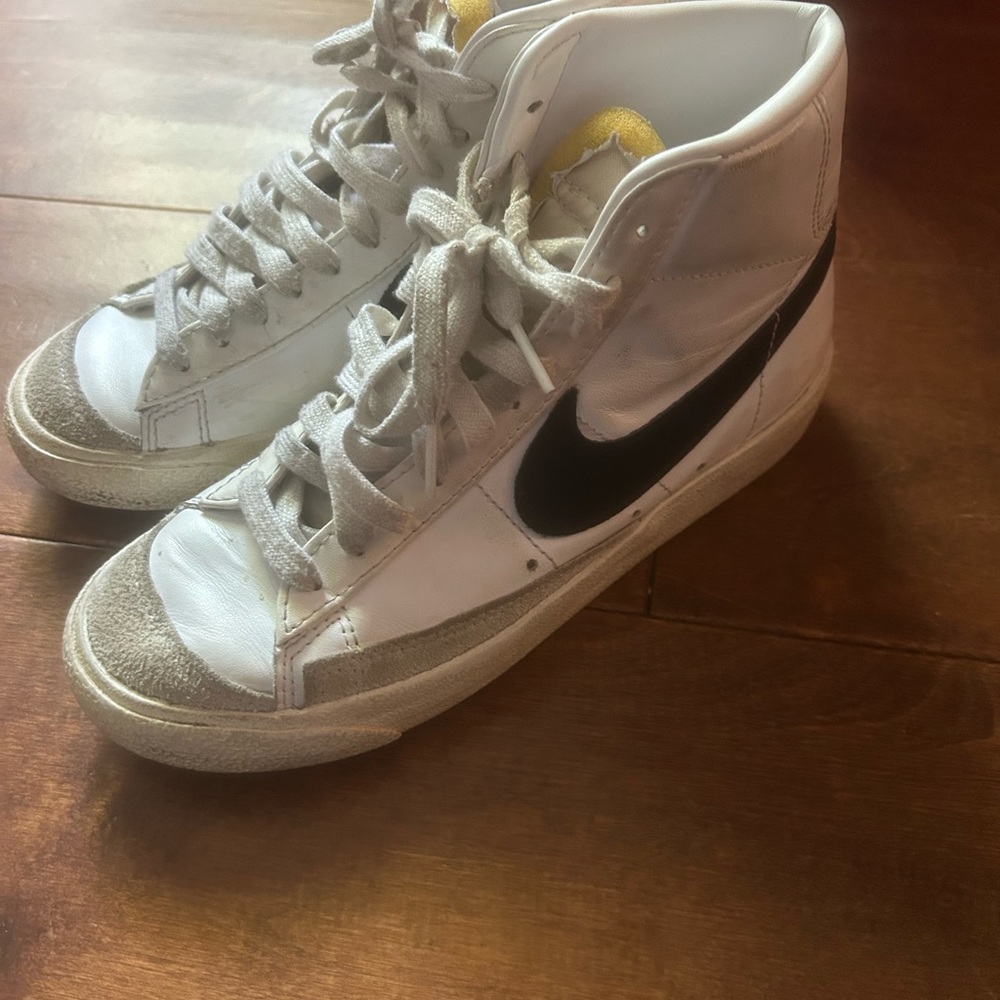 Nike White and Black High-Top Sneakers